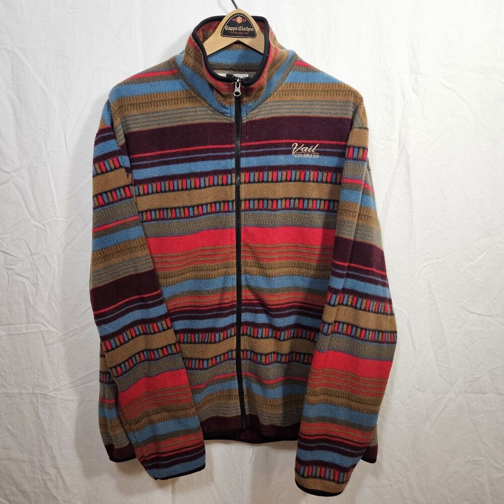 Mens Vintage Vail Colorado Fleece Zip Up XL Artic Image